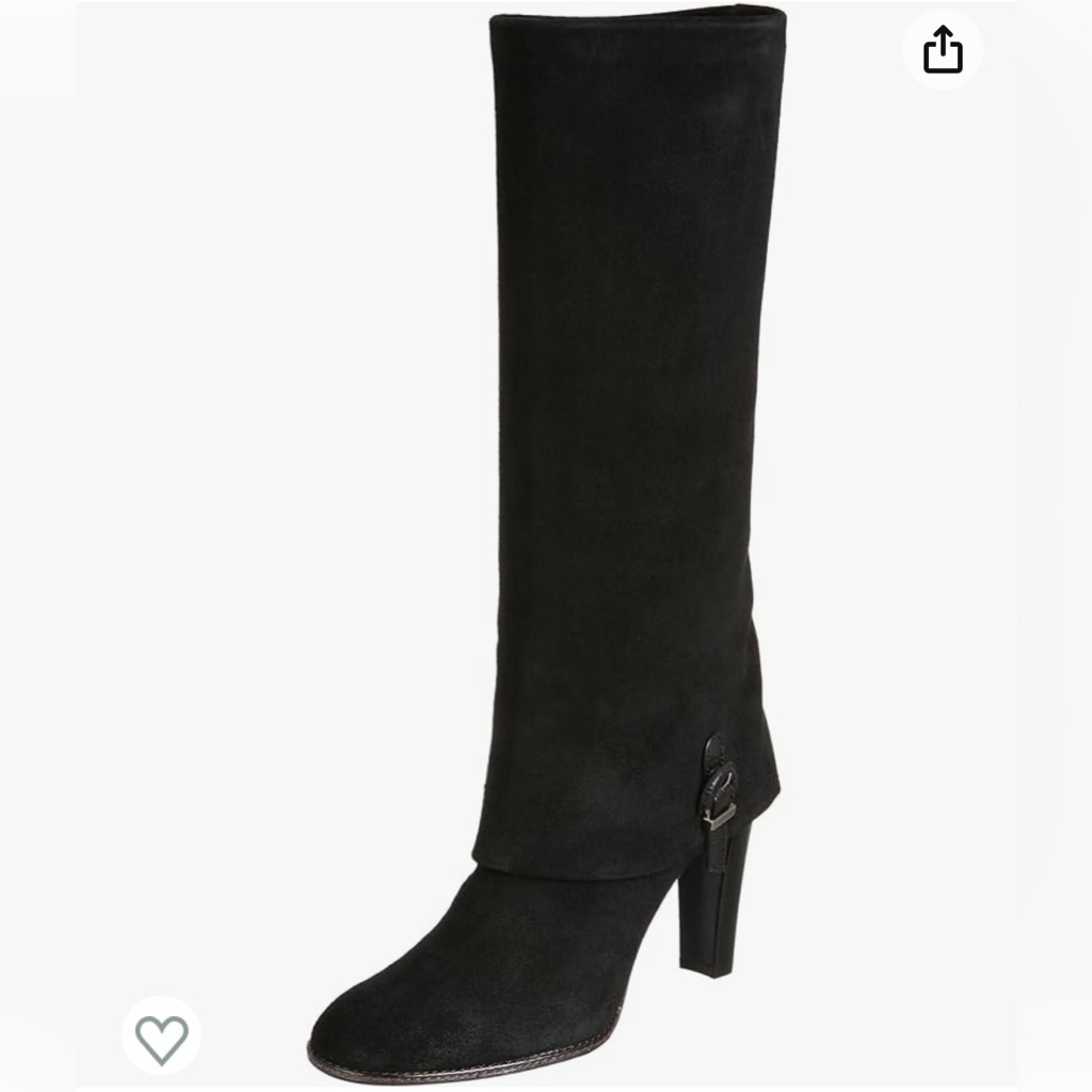 Delman Black Suede High Heeled Boots